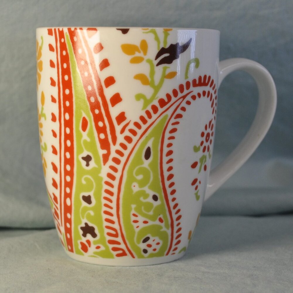 *BOGO mugs* 12 oz Paisley coffee mug Rachael Ray (208w)